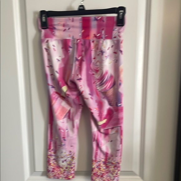 Justice Pink Ice Cream Leggings with Floral Accents - Picture 3 of 3